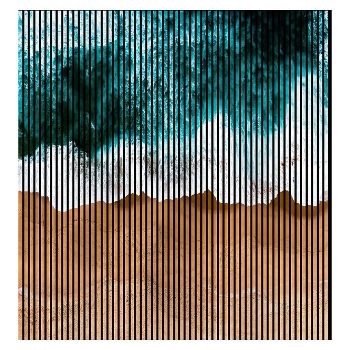 Akustikpaneel (L x B x H: 2 400 x 2 253 x 19 mm, Blau/Weiß/Gelb, Meer 01) | BAUHAUS