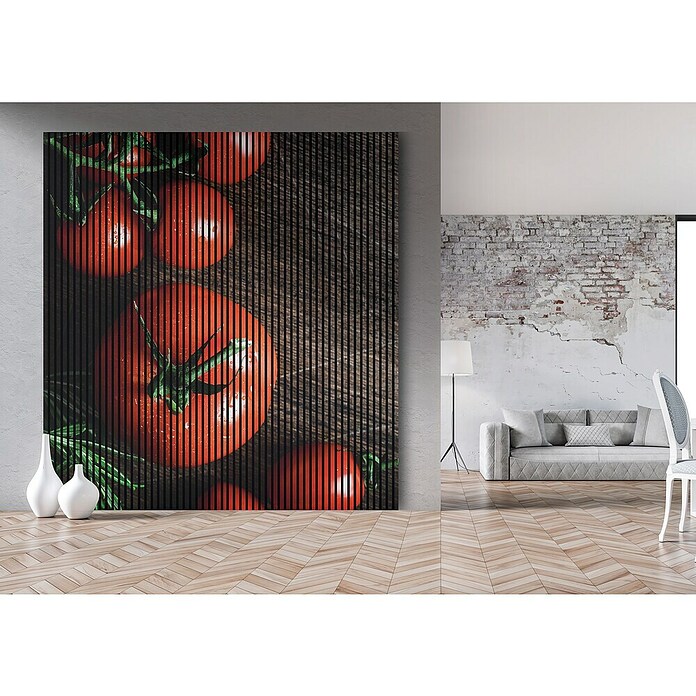 Akustikpaneel (L x B x H: 2 400 x 2 253 x 19 mm, Schwarz/Rot, Tomaten 01) | BAUHAUS