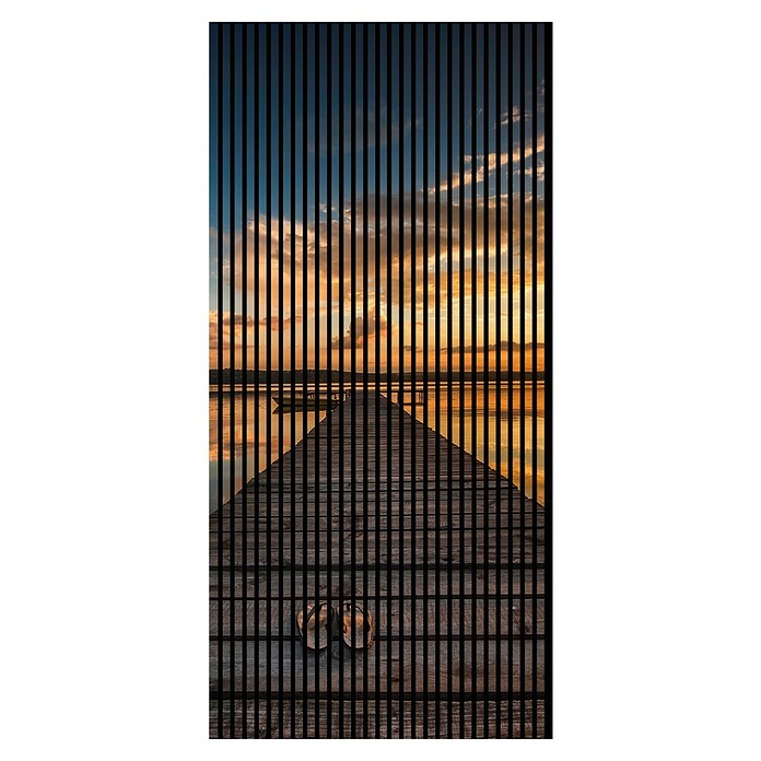 Akustikpaneel (L x B x H: 2 400 x 1 133 x 19 mm, Schwarz/Blau/Gelb, See 02) | BAUHAUS