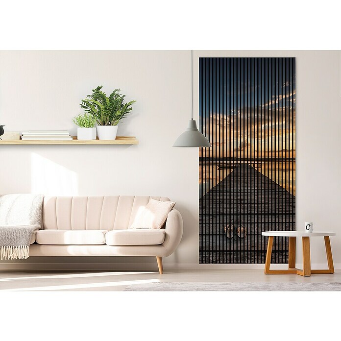 Akustikpaneel (L x B x H: 2 400 x 1 133 x 19 mm, Schwarz/Blau/Gelb, See 02) | BAUHAUS