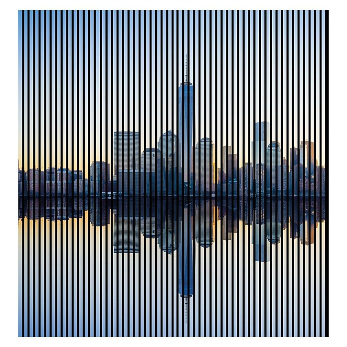 Akustikpaneel (L x B x H: 2 400 x 2 253 x 19 mm, Blau/Grau, New York 01) | BAUHAUS