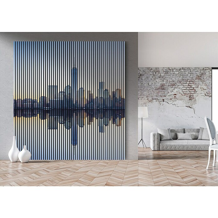 Akustikpaneel (L x B x H: 2 400 x 2 253 x 19 mm, Blau/Grau, New York 01) | BAUHAUS