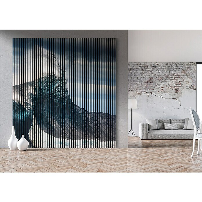 Akustikpaneel (L x B x H: 2 400 x 2 253 x 19 mm, Blau/Weiß, Wave 01) | BAUHAUS