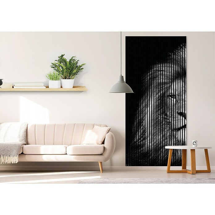Akustikpaneel (L x B x H: 2 400 x 1 133 x 19 mm, Schwarz/Weiß, Löwe 01) | BAUHAUS