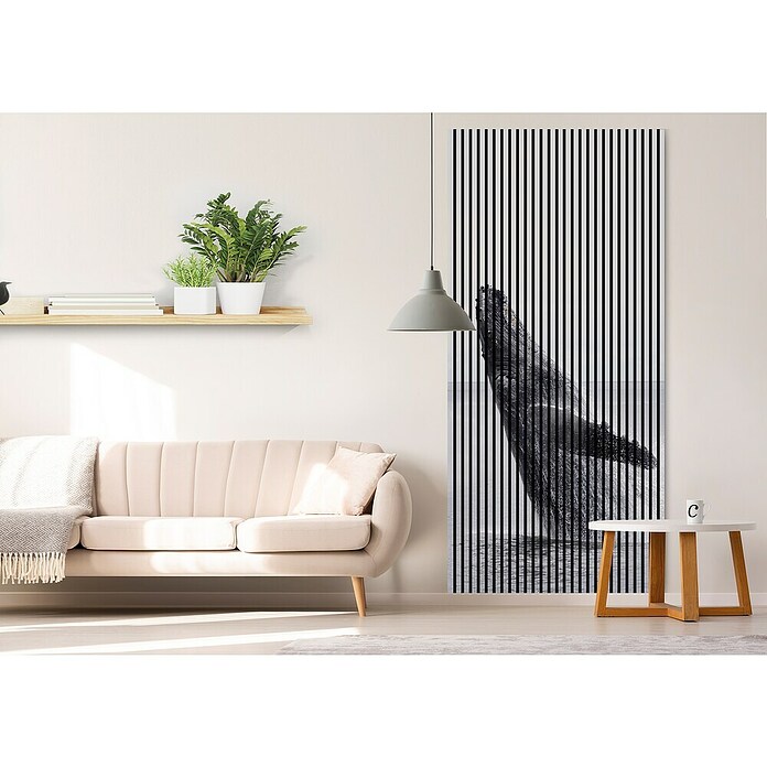 Akustikpaneel (L x B x H: 2 400 x 1 133 x 19 mm, Schwarz/Weiss, Wal 02) | BAUHAUS