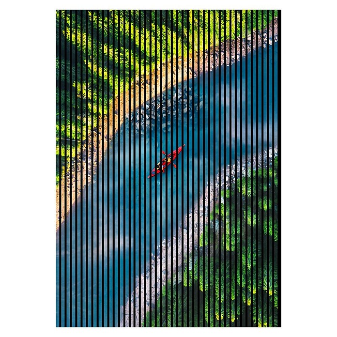 Akustikpaneel (L x B x H: 2 400 x 1 693 x 19 mm, Blau/Grün, Fluss 01) | BAUHAUS