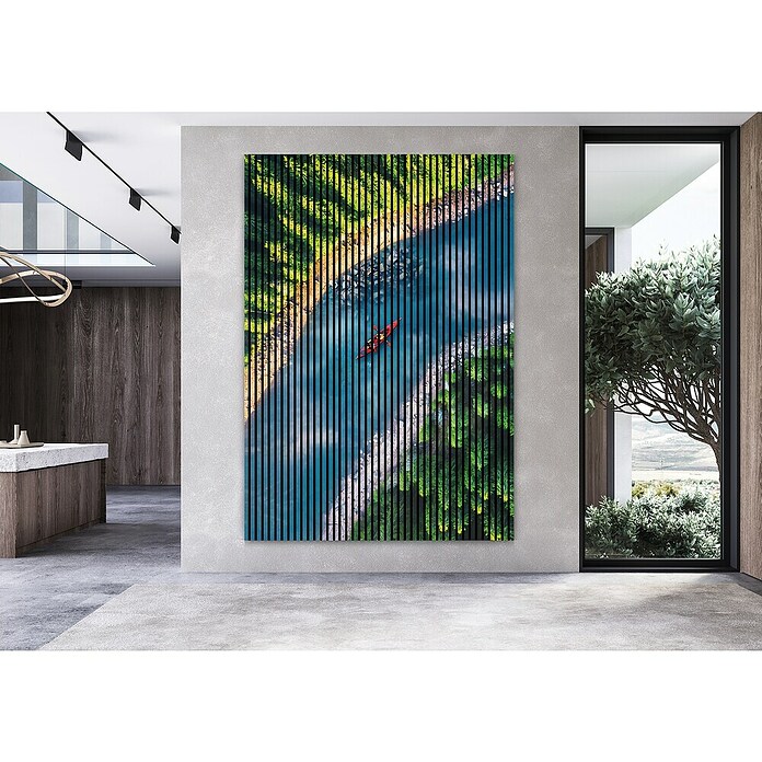 Akustikpaneel (L x B x H: 2 400 x 1 693 x 19 mm, Blau/Grün, Fluss 01) | BAUHAUS