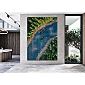 Akustikpaneel (L x B x H: 2 400 x 1 693 x 19 mm, Blau/Grün, Fluss 01) | BAUHAUS