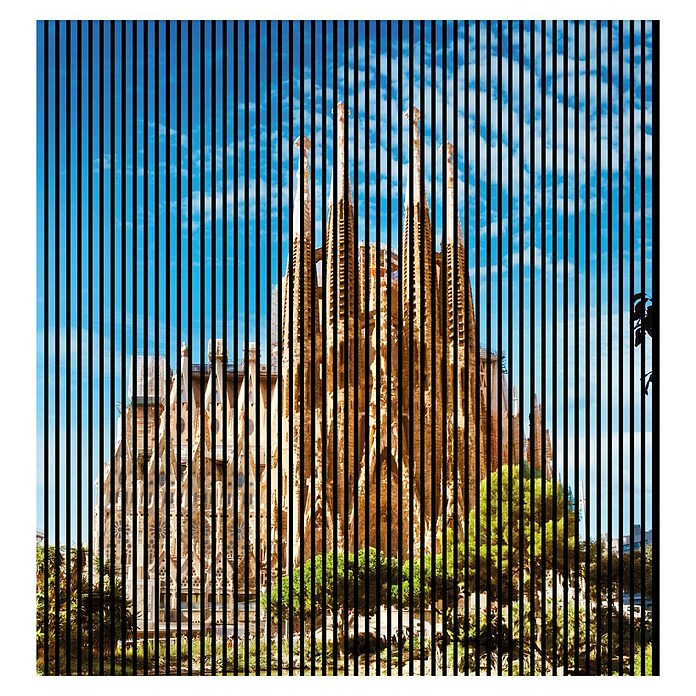 Akustikpaneel (L x B x H: 2 400 x 2 253 x 19 mm, Blau/Braun, Barcelona 01) | BAUHAUS