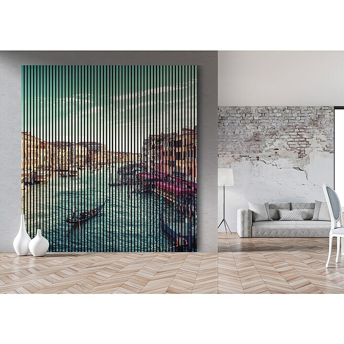 Akustikpaneel (L x B x H: 2 400 x 2 253 x 19 mm, Blau/Braun, Venedig 01) | BAUHAUS