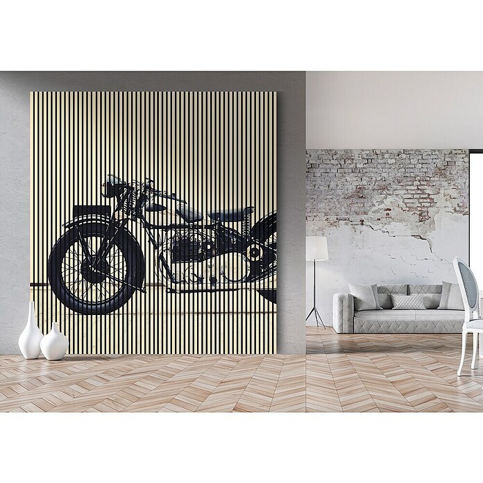 Akustikpaneel (L x B x H: 2 400 x 2 253 x 19 mm, Schwarz/Weiß, Motorrad 01) | BAUHAUS
