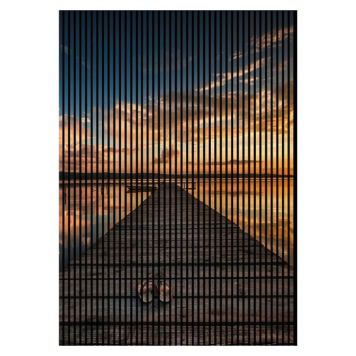 Akustikpaneel (L x B x H: 2 400 x 1 693 x 19 mm, Blau/Gelb/Braun, See 02) | BAUHAUS