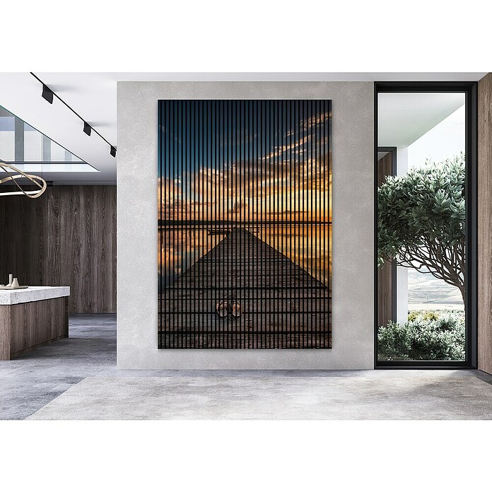 Akustikpaneel (L x B x H: 2 400 x 1 693 x 19 mm, Blau/Gelb/Braun, See 02) | BAUHAUS