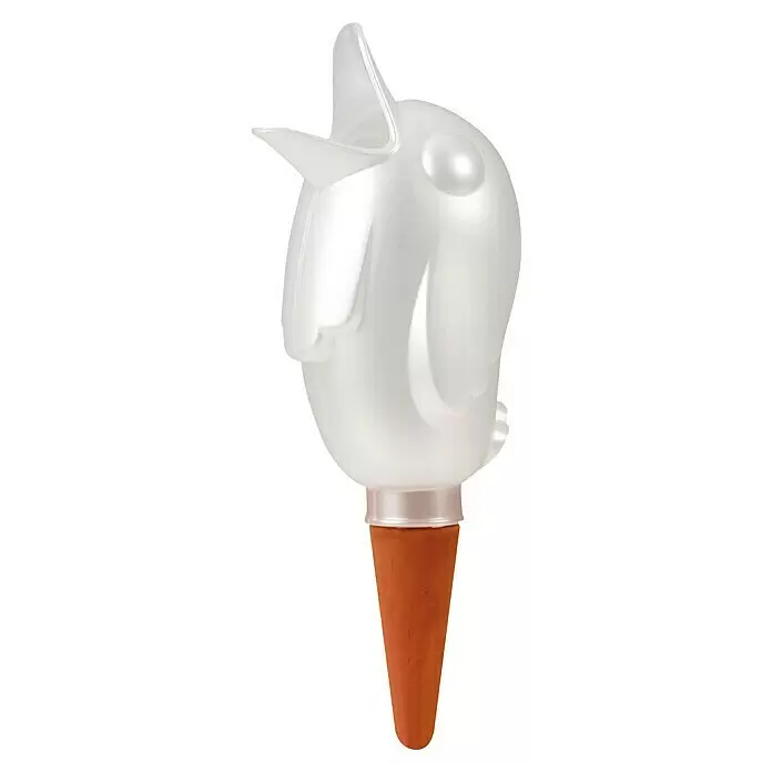 Scheurich Wasserspender Bördy XL - 620 ml, Champagner - Weißer Kaninchenkopf-Pflanzenbewässerungsball mit Terrakotta-Zapfen.