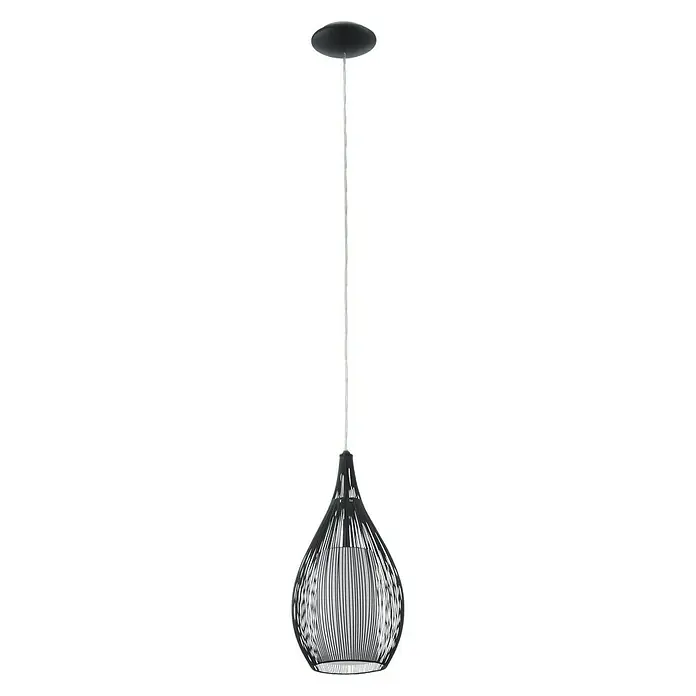 Eglo Pendelleuchte RAZONI - 60 W, Schwarz, E27, 1 Stk. - Elegante schwarze Pendelleuchte mit einem filigranen, tropfenförmigen Design, ideal für moderne Wohnräume. Die Lampe sorgt für stilvolle Beleuchtung.