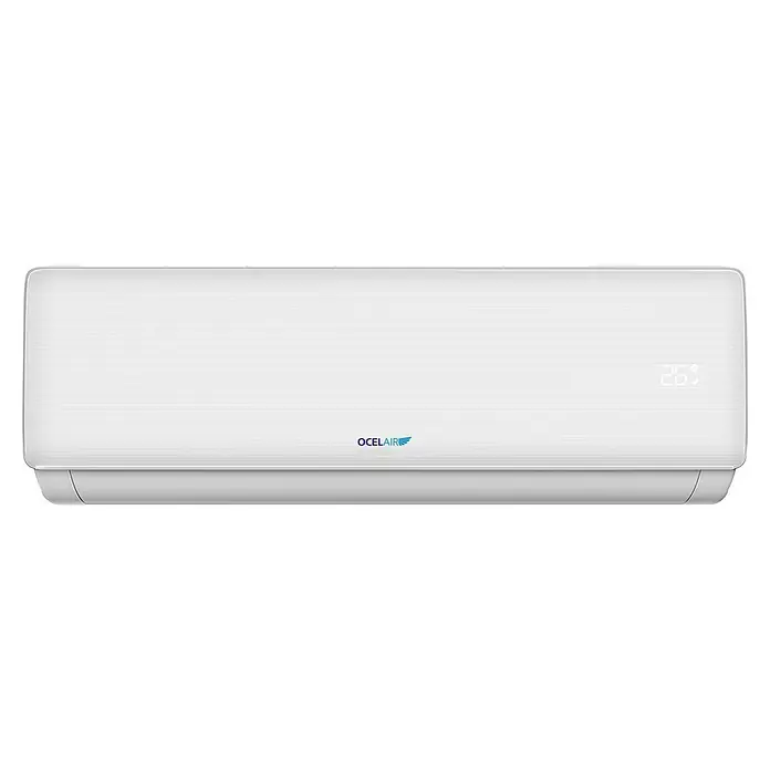 Ocelair Aire acondicionado Inverter 12 - 3.500 W, 2.500 W, 22 m², Blanco - Acondicionador de aire blanco OcelAir para una temperatura ambiente agradable, con indicador de temperatura y logotipo.