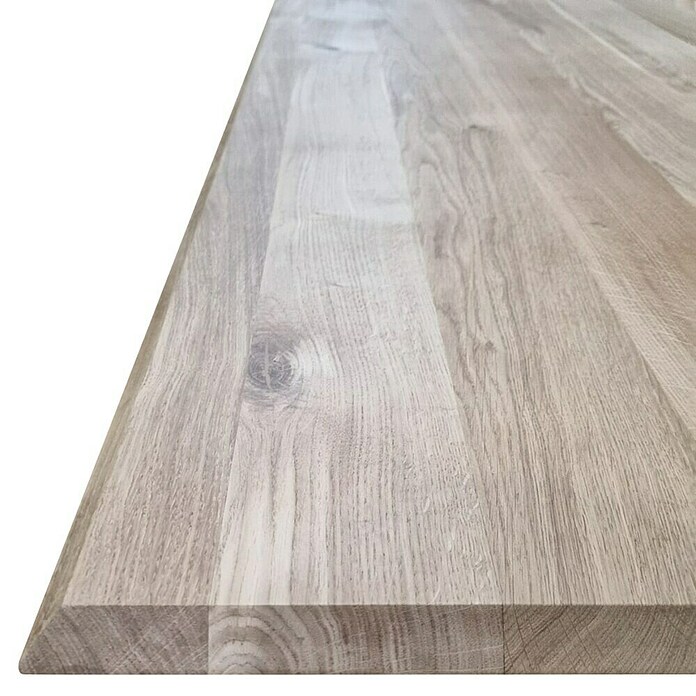 Exclusivholz Tischplatte mit Schweizer Kante (Eiche, 200 x 100 x 4 cm) | BAUHAUS