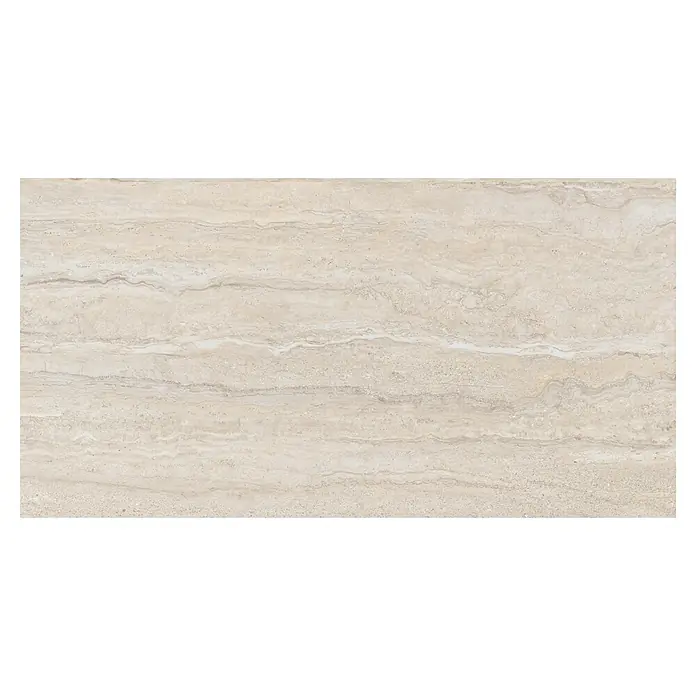 Halcón Pavimento porcelánico Pantheon - 60 x 120 cm, Album, Mate, Espesor: 7,4 mm - Elegante baldosa de travertino con vetas naturales y colores cálidos, ideal para interiores con estilo.