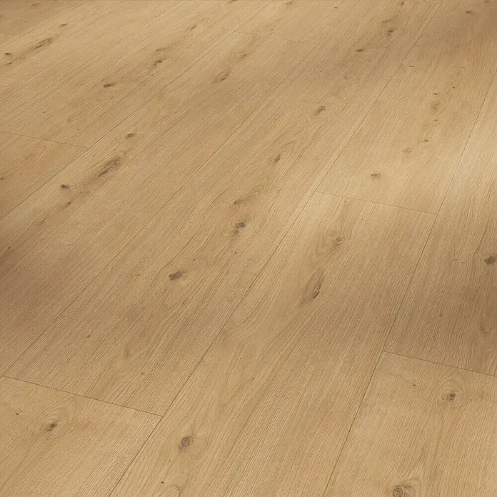 Parador Designbodenmuster Modular ONE Eiche Atmosphere - 200 x 235 x 8 mm, Landhausdiele - Ein helles, warmes Laminat mit einer feinen Holzmaserung, das jedem Raum eine wohnliche Note verleiht. Perfekt für moderne und klassische Einrichtungen.