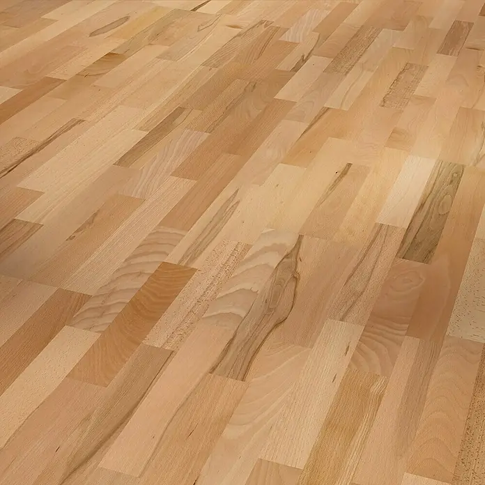 Parador Parkettmuster Basic 11-5 Buche Rustikal matt lackiert - 200 x 185 x 11,5 mm, Schiffsboden - Helles Ahornparkett erzeugt eine warme, einladende Atmosphäre. Die natürliche Maserung betont die hochwertige Verarbeitung des Holzbodens.