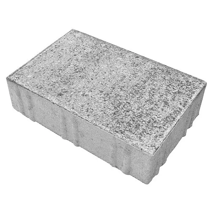 Diephaus Pflasterstein Denton - Weiß/Schwarz, 24 x 16 x 6 cm, Rechteckig - Grauer, rechteckiger, strukturierter Pflasterstein.
