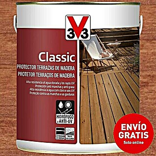 V33 Protección para madera Terrazas (Teca, 2,5 l, Mate)