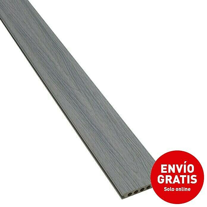 b!design Tablón para terraza WPC (Gris, 300 x 13,8 x 2,25 cm)