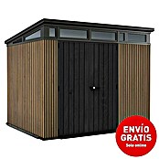 Keter Caseta para jardín Venetian Pent 9x7 (Medidas ext. (An x Pr): 277 x 218 cm, Plástico, Marrón/Antracita, 6 m²) | BAUHAUS