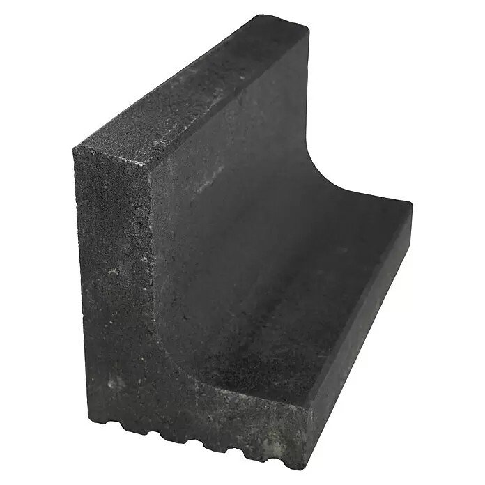 Diephaus L-Stein - 24 cm, 40 cm, Anthrazit - Dunkelgrauer Beton-Rinnenstein mit halbrundem Innenprofil und geriffelter Unterseite.