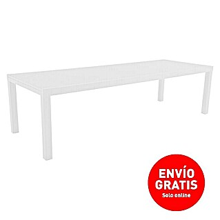 Sunfun Mesa de jardín Maja (L x An x Al: 280 x 100 x 75 cm, Blanco, Extensible)