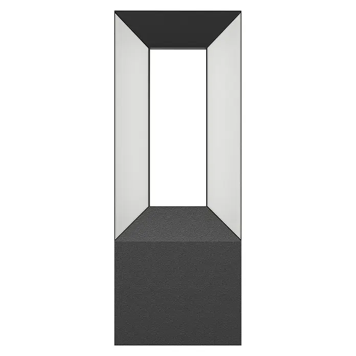 Eglo Riforano Aplique exterior LED - 10 W, L x An x Al: 8,5 x 11 x 29 cm, Negro, IP44 - Esta imagen muestra una lámpara de pie moderna y estrecha con una pantalla negra y un diseño minimalista, ideal para espacios habitables.