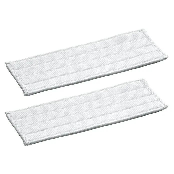 Kärcher Ersatz-Wischblätter - Passend für: Kärcher Akku-Wischer Vibra Pad KV 4 - Zwei weiße, rechteckige Mikrofaser-Mopppads, die für die Reinigung von Böden verwendet werden und eine effektive Schmutzaufnahme garantieren.