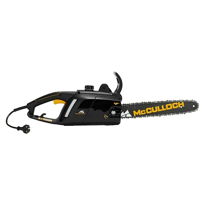 McCulloch Elektro-Kettensäge CSE 2040 - 2.000 W, Schwertlänge: 40 cm - Abbildung einer McCulloch Elektro-Kettensäge, ein robustes Werkzeug für Baumpflege und Holzarbeiten im Garten und für professionelle Anwender.