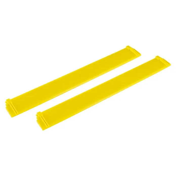 Kärcher Abziehlippe - Länge: 280 mm, Passend für: Kärcher Fenstersauger WV 6 Plus/WV 6 Premium/WV 6 + KV 4/WV 6 + KV 4 Premium - Zwei gelbe Uhrenarmbänder aus Gummi liegen diagonal auf schwarzem Hintergrund. Moderne Accessoires für Individualisten.