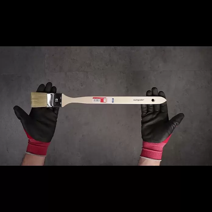 swingcolor Premium Heizkörperpinsel - Breite Borsten: 50 mm, Kunststoffborsten, Naturholz - Swingcolor Premium Heizkrperpinsel 50 mm