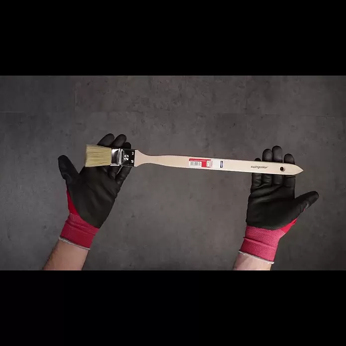 swingcolor Premium Heizkörperpinsel - Breite Borsten: 35 mm, Kunststoffborsten, Naturholz - Swingcolor Premium Heizkrperpinsel 35 mm