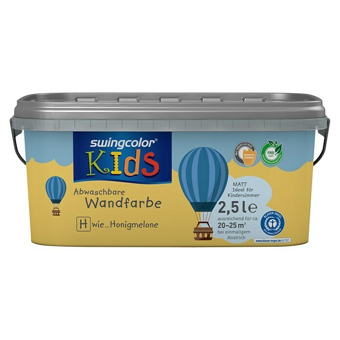 swingcolor KIDS Wandfarbe (Honigmelone, 2,5 l, Matt)