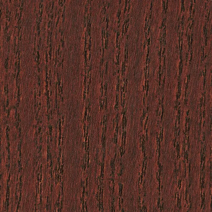 swingcolor Holzlasur Innenlasur - Palisander, 750 ml, Seidenmatt - Nahaufnahme einer polierten, dunkelbraunen Holzoberfläche mit feiner Maserung und subtilen schwarzen Akzenten für Möbel oder Bodenbeläge.