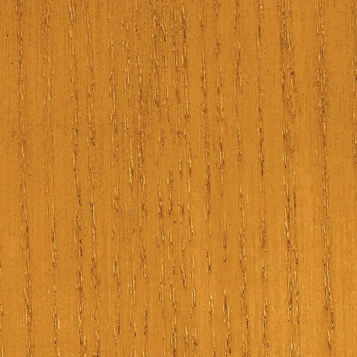 swingcolor Lärchen-Öl - Lärche, 750 ml, Seidenmatt - Nahaufnahme von Eichenholz mit warmer, goldener Farbe und deutlicher Maserung. Ideal für Möbel und Innenausbau.