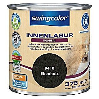 swingcolor Holzlasur Innenlasur (Ebenholz, 375 ml, Seidenmatt)