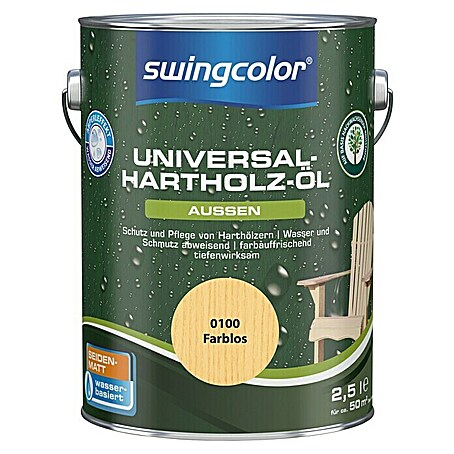 swingcolor Universal-Hartholzöl (Farblos, 2,5 l, Seidenmatt, Wasserbasiert)
