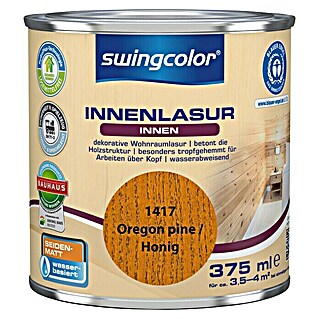 swingcolor Holzlasur Innenlasur (Oregon pine / Honig, 375 ml, Seidenmatt)