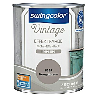 swingcolor Vintage Effektfarbe Möbel-Effektlack (Nougatbraun, 750 ml, Seidenmatt, Wasserbasiert)