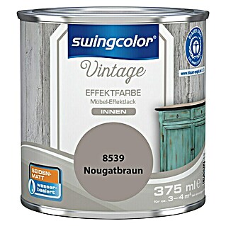 swingcolor Vintage Effektfarbe Möbel-Effektlack (Nougatbraun, 375 ml, Seidenmatt, Wasserbasiert)