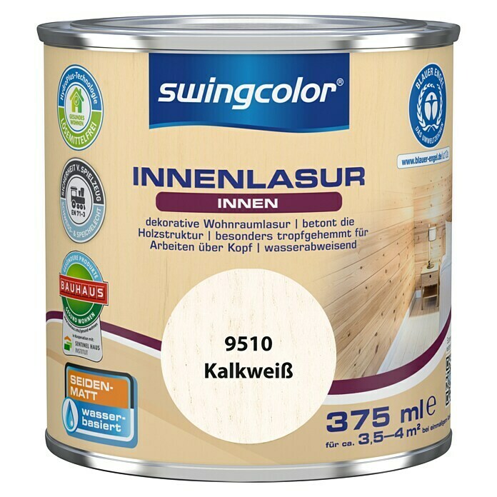 swingcolor Holz Innenlasur Kalkweiss 375 ml