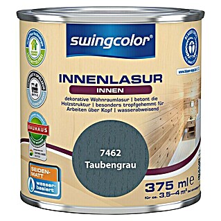 swingcolor Holzlasur Innenlasur (Taubengrau, 375 ml, Seidenmatt)