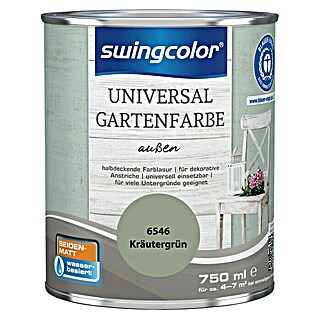 swingcolor Farblasur Universal-Gartenfarbe (Kräutergrün, 750 ml, Seidenmatt)