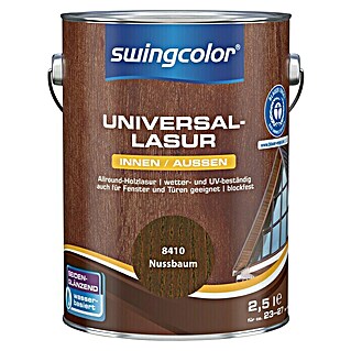 swingcolor Universal-Lasur (Nussbaum, 2,5 l, Seidenglänzend, Wasserbasiert)