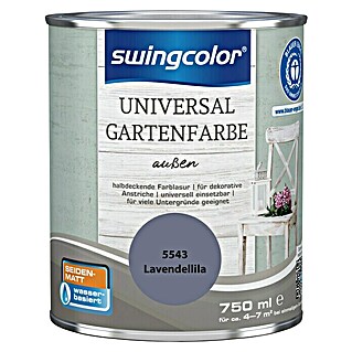 swingcolor Farblasur Universal-Gartenfarbe (Lavendellila, 750 ml, Seidenmatt)