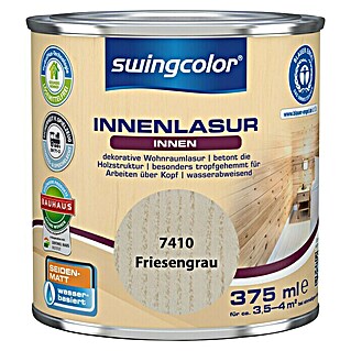 swingcolor Holzlasur Innenlasur (Friesengrau, 375 ml, Seidenmatt)